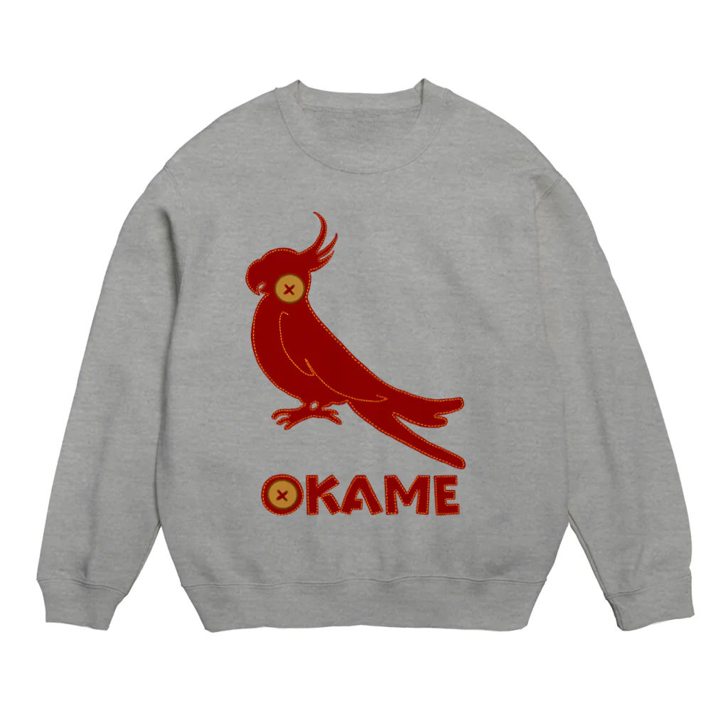 レコードの巣のオカメインコアップリケ Crew Neck Sweatshirt