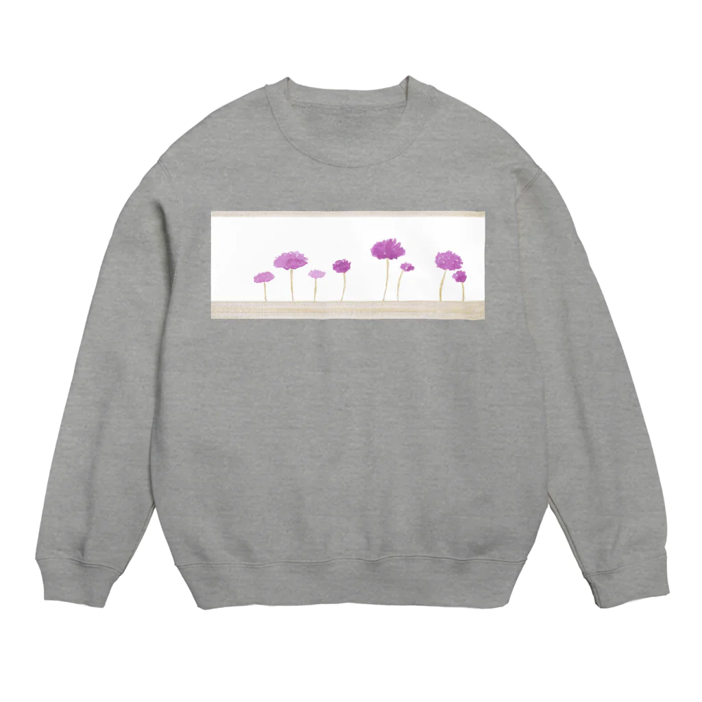 gold-tiaraのamethyst　flowers Crew Neck Sweatshirt