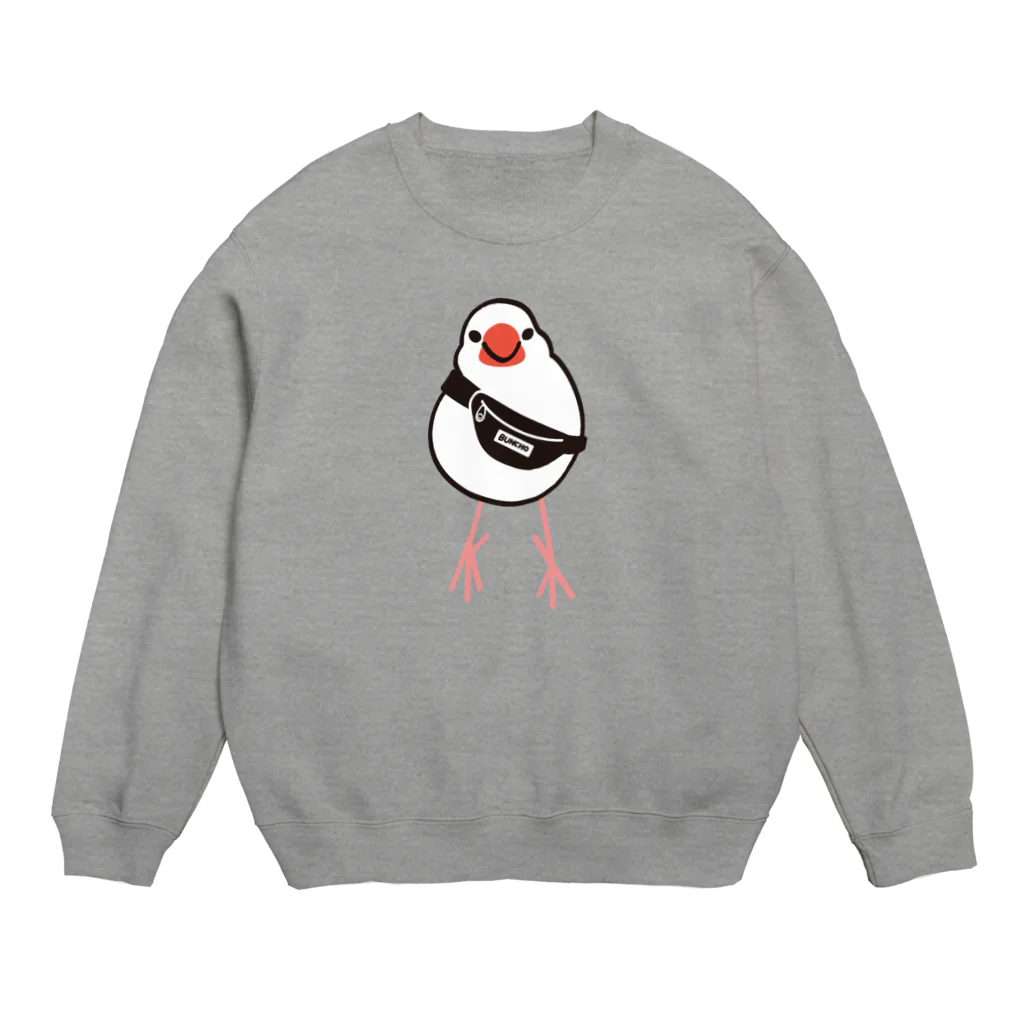 もしもしこちら文鳥のウエストポーチの文鳥 Crew Neck Sweatshirt