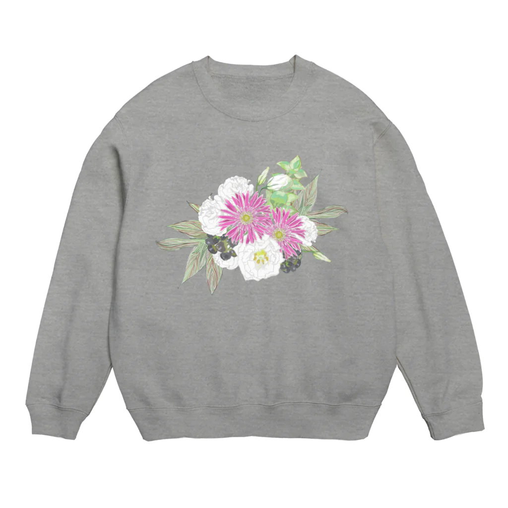 Manatsuのガーベラとトルコキキョウ Crew Neck Sweatshirt