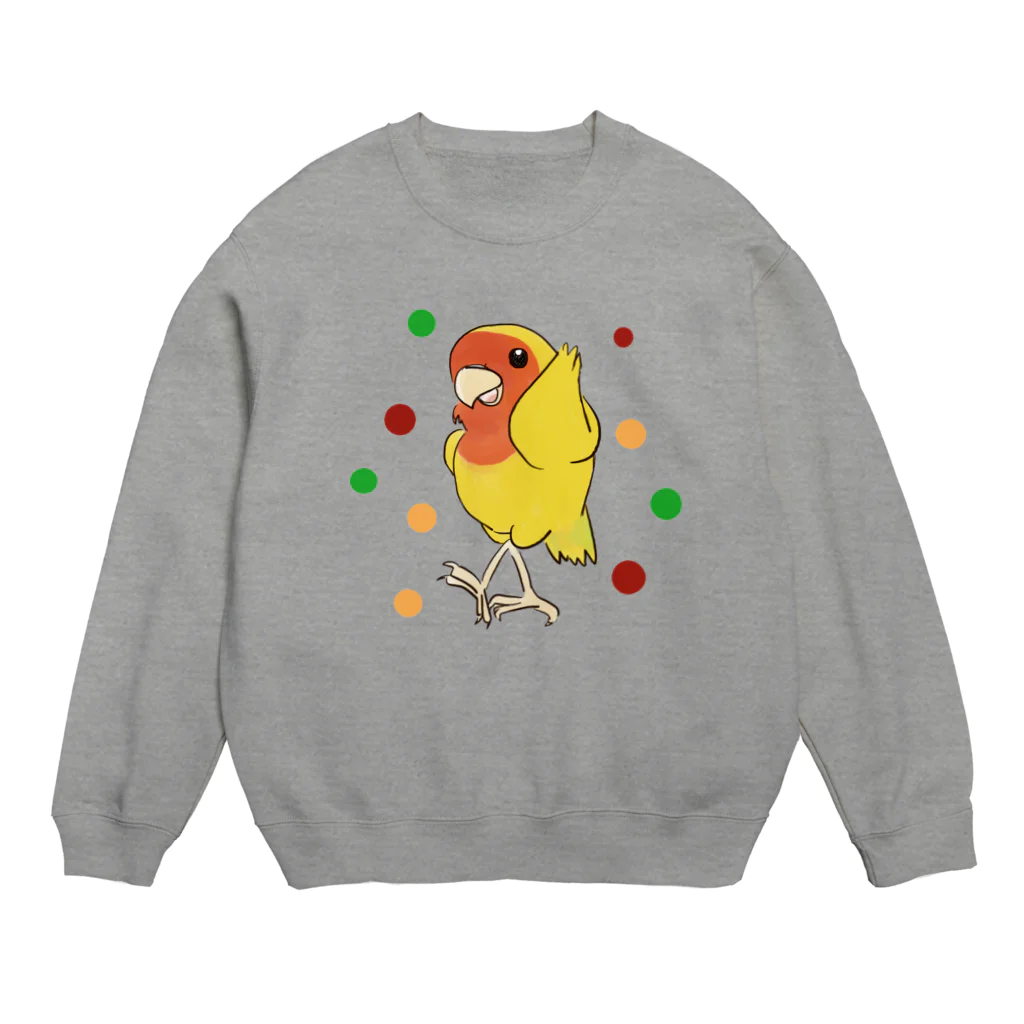 インコグッズのお店　ラブバード亭のコザクラインコ（ダンシング・アフリカンバージョン） Crew Neck Sweatshirt