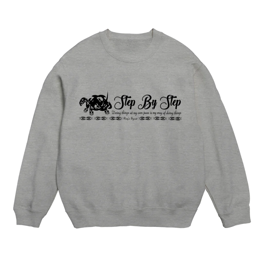 Ray's Spirit　レイズスピリットのStep By Step（BLACK） Crew Neck Sweatshirt