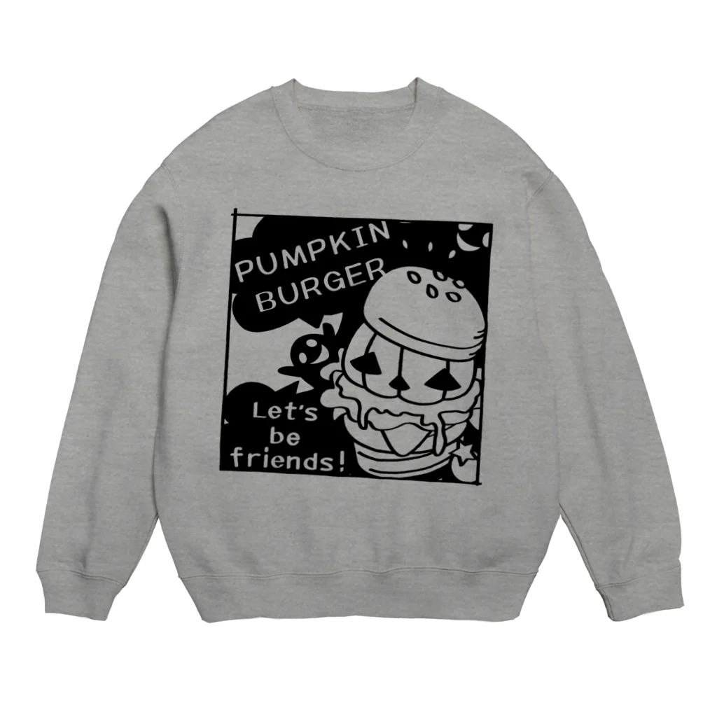 イラスト MONYAAT のGz かぼちゃバーガーＤ Crew Neck Sweatshirt