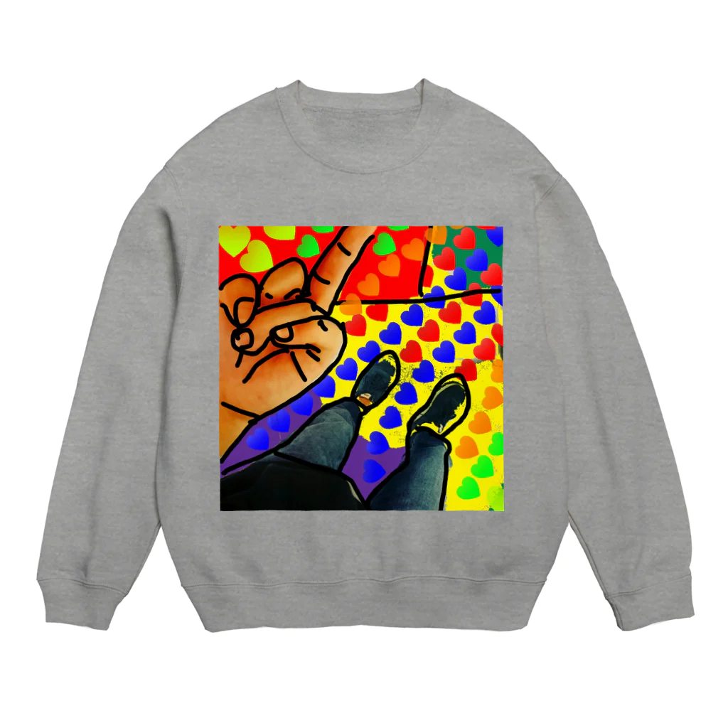 テタニー痙攣の大学のトイレにて Crew Neck Sweatshirt