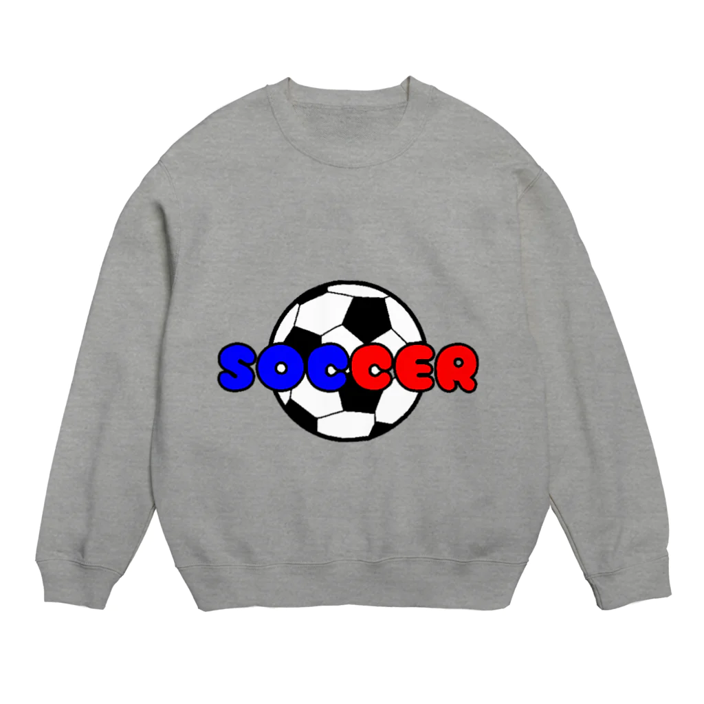 happy_25chanのサッカーボール柄（赤/青） Crew Neck Sweatshirt