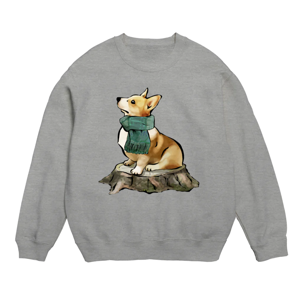 犬グッズの店しえるぶるーのマフラー犬　コーギー Crew Neck Sweatshirt