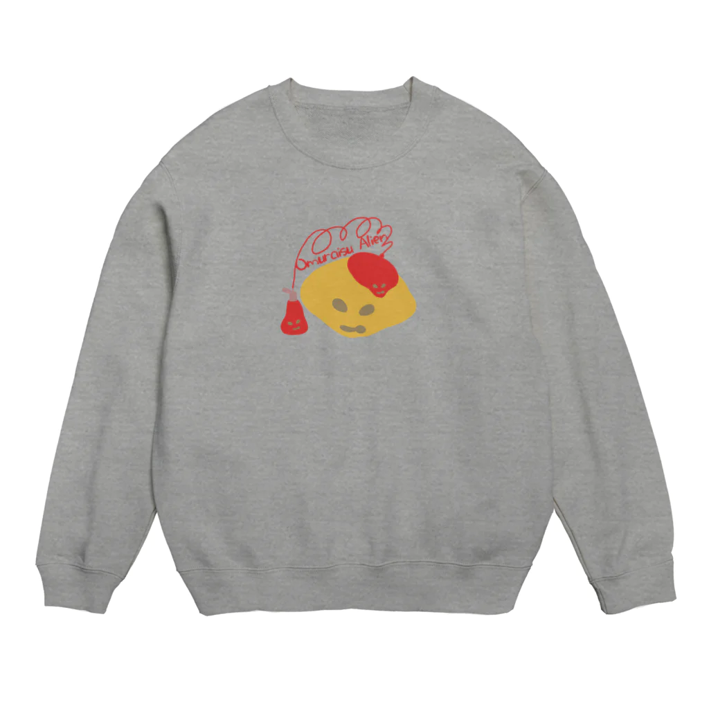 bimakoのお店のオムライス星人 Crew Neck Sweatshirt