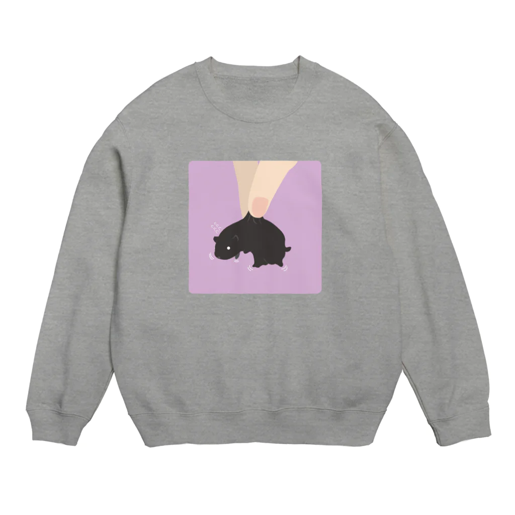 mo=kaのおつまみシリーズ「おつまみおこじょ」クロ Crew Neck Sweatshirt