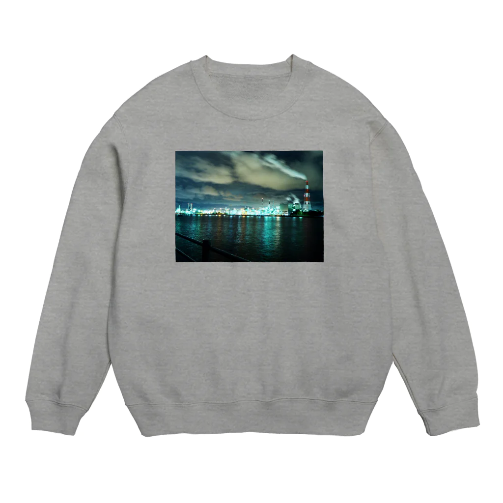 たけちゃんのお店の工場夜景フォト Crew Neck Sweatshirt