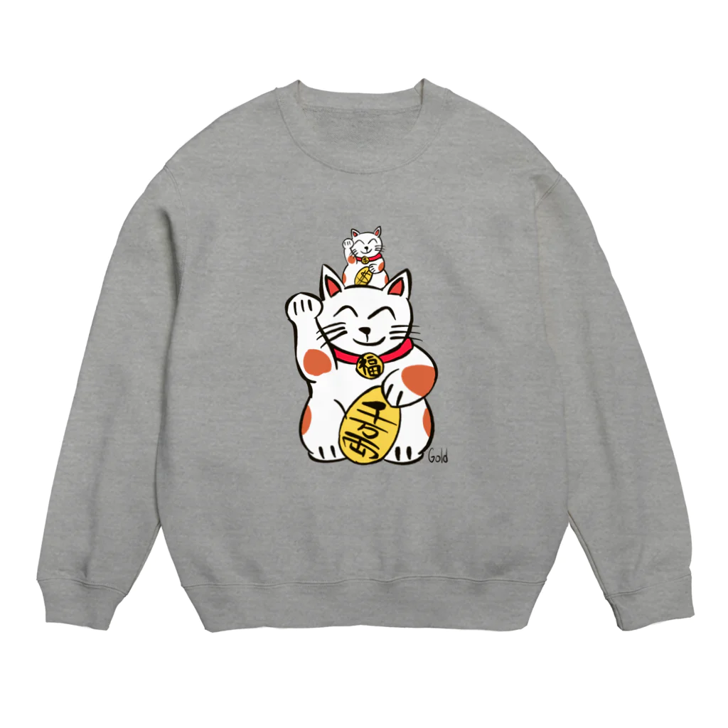 Red & Gold in USAの招き猫　日米親子🐾 Crew Neck Sweatshirt