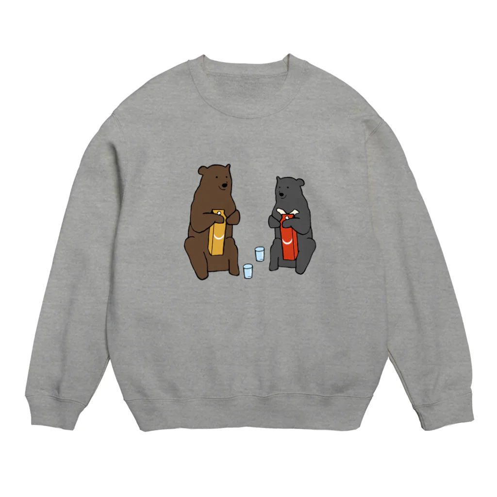 カモシカ亭のヒグマとツキノワグマと日本酒 Crew Neck Sweatshirt