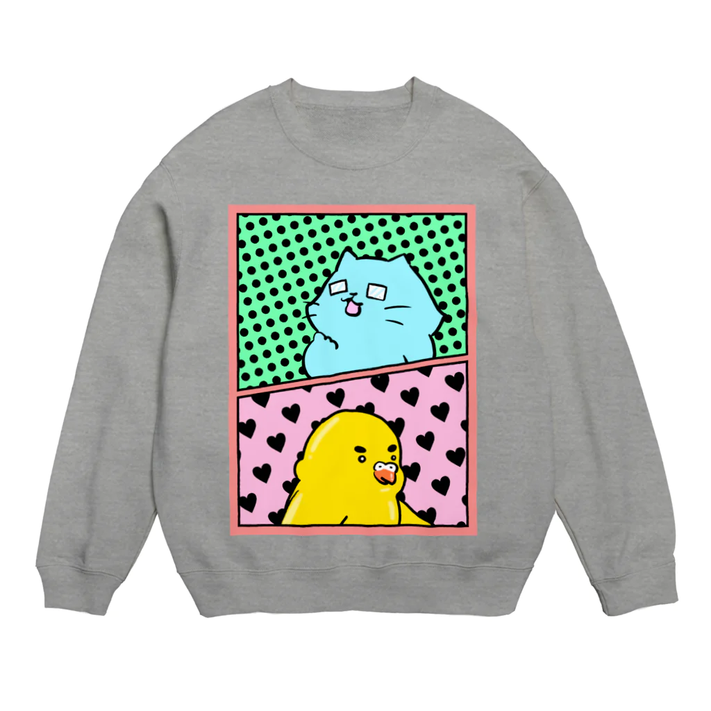 AZNDAショップ！のＰＯＹＯ！あんど　きなこ。 Crew Neck Sweatshirt