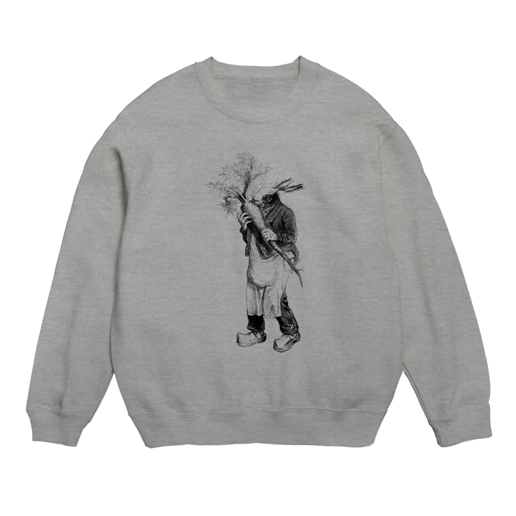 古書　天牛書店のグランヴィル「ウサギ」＜アンティーク・プリント＞ Crew Neck Sweatshirt