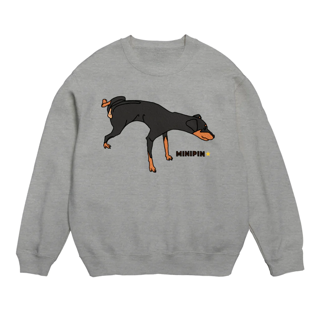 ミニピン クラブ minipin clubのミニチュアピンシャー ミニピン Miniature Pinscher minipin マーキング Crew Neck Sweatshirt