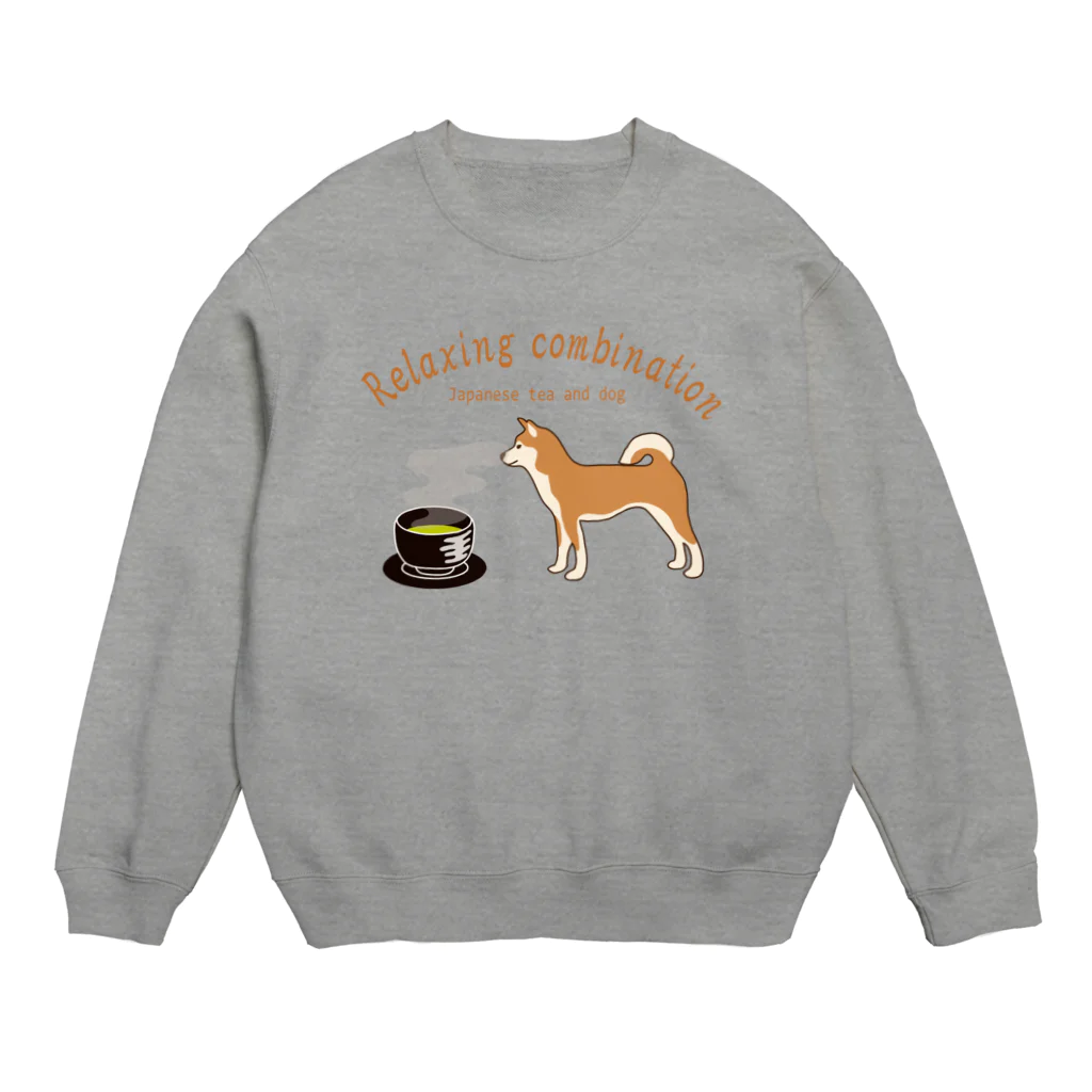 キッズモード某の日本の犬とお茶  Crew Neck Sweatshirt