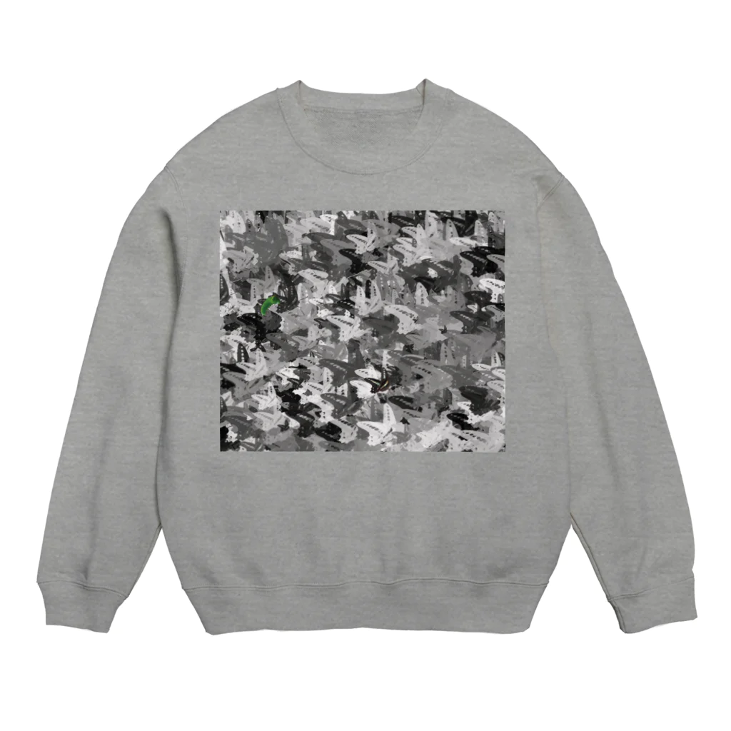 ニムニムのお部屋のちょうちょ　白黒 Crew Neck Sweatshirt