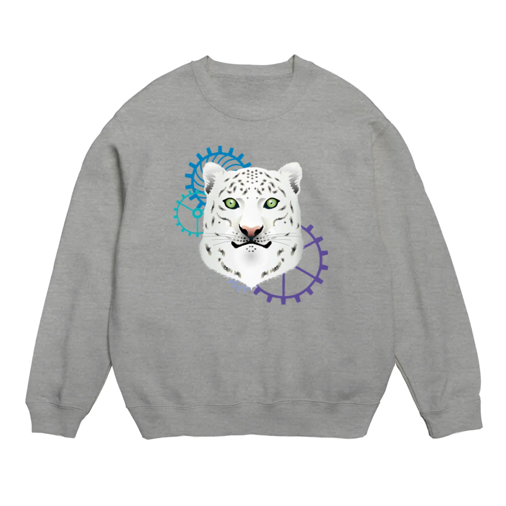 ひねもす屋　2号店の雪豹フェイス Crew Neck Sweatshirt