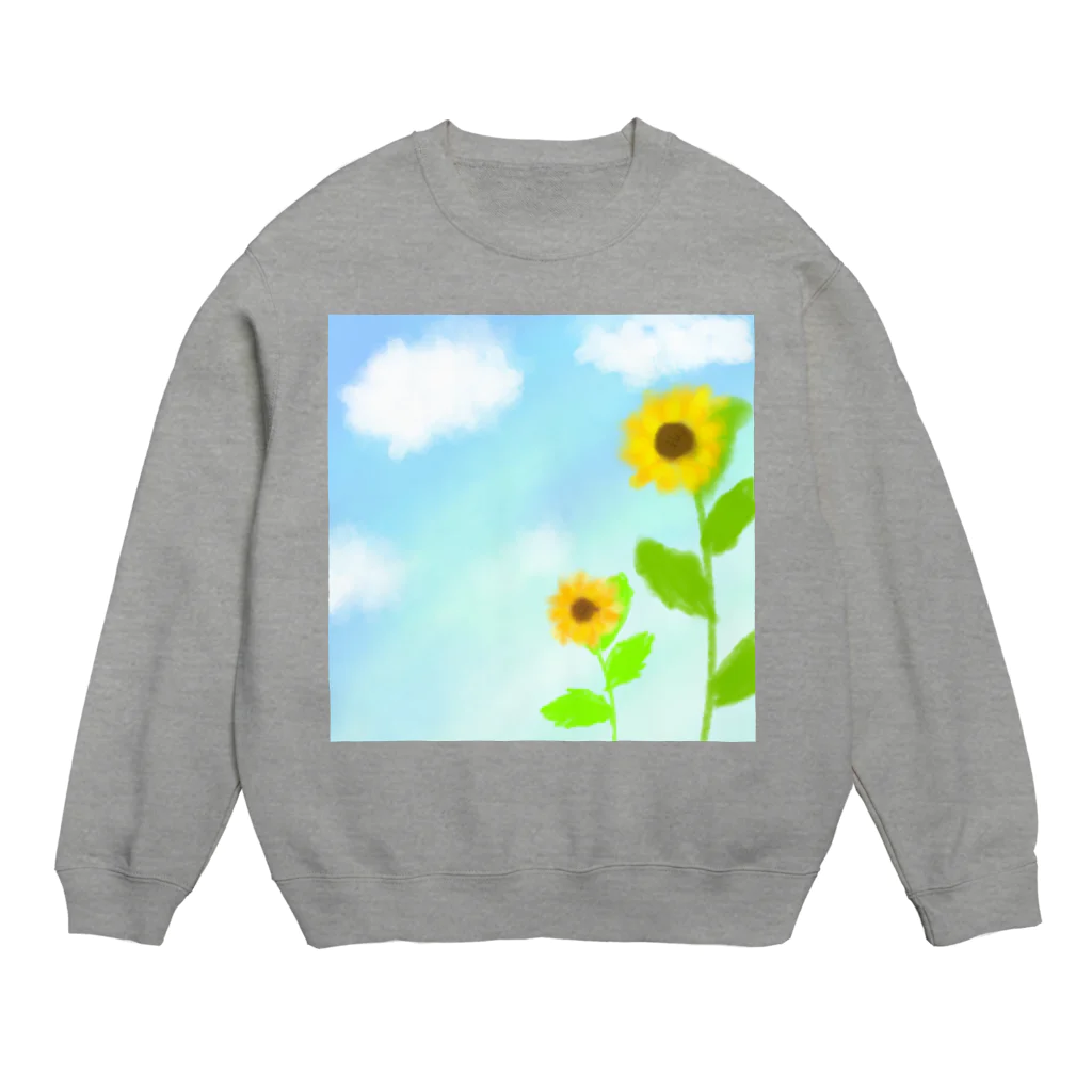 Lily bird（リリーバード）の青空とひまわり Crew Neck Sweatshirt