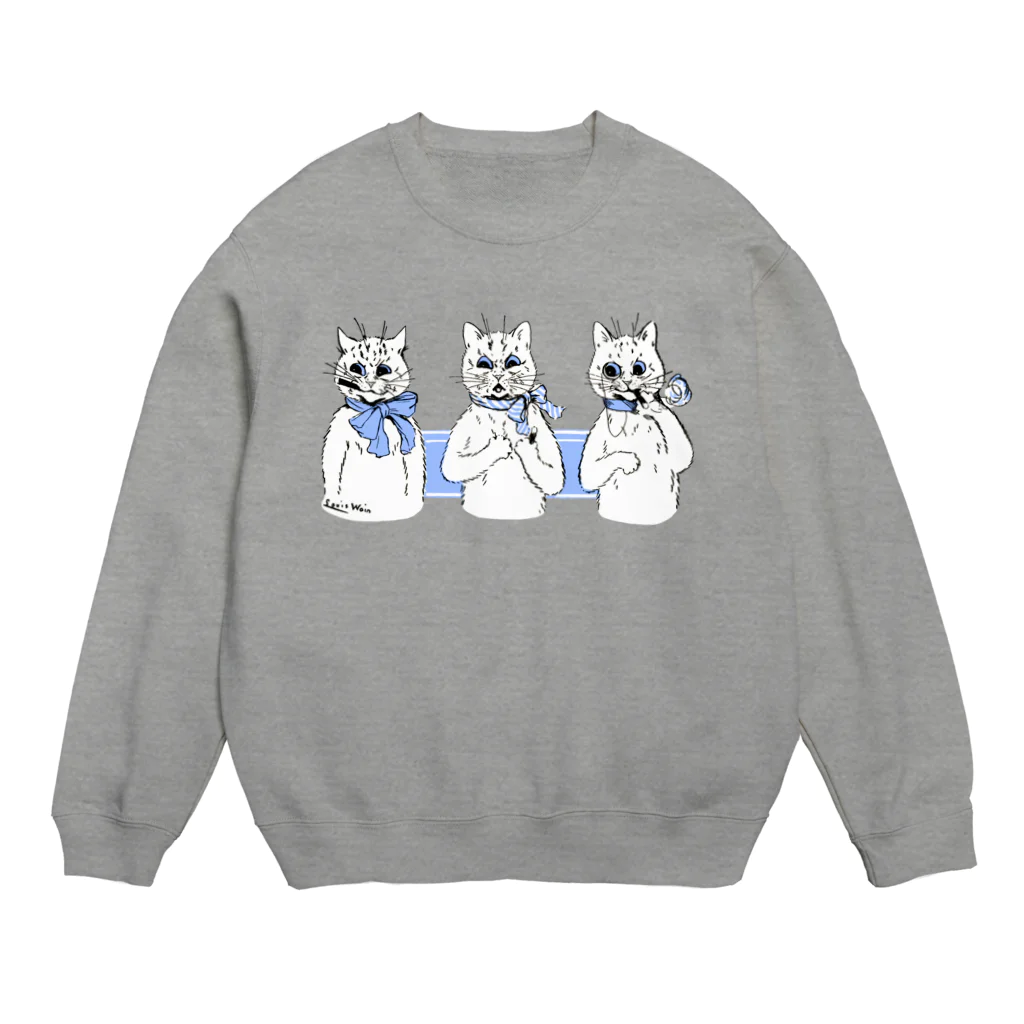 古書　天牛書店のルイス・ウェインの3匹のねこ Crew Neck Sweatshirt