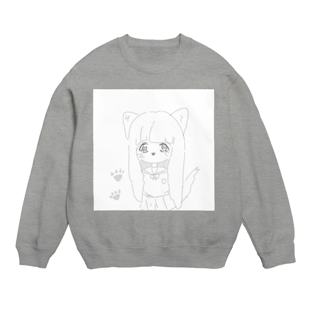 🥛のおおかみさんとりっぷ Crew Neck Sweatshirt