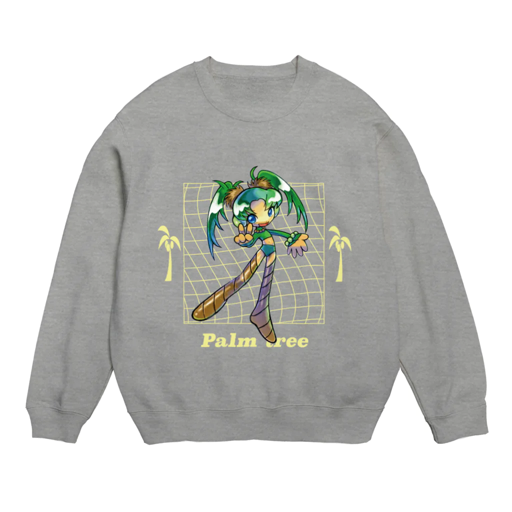 めめ郎のヤシの人_背景なし Crew Neck Sweatshirt