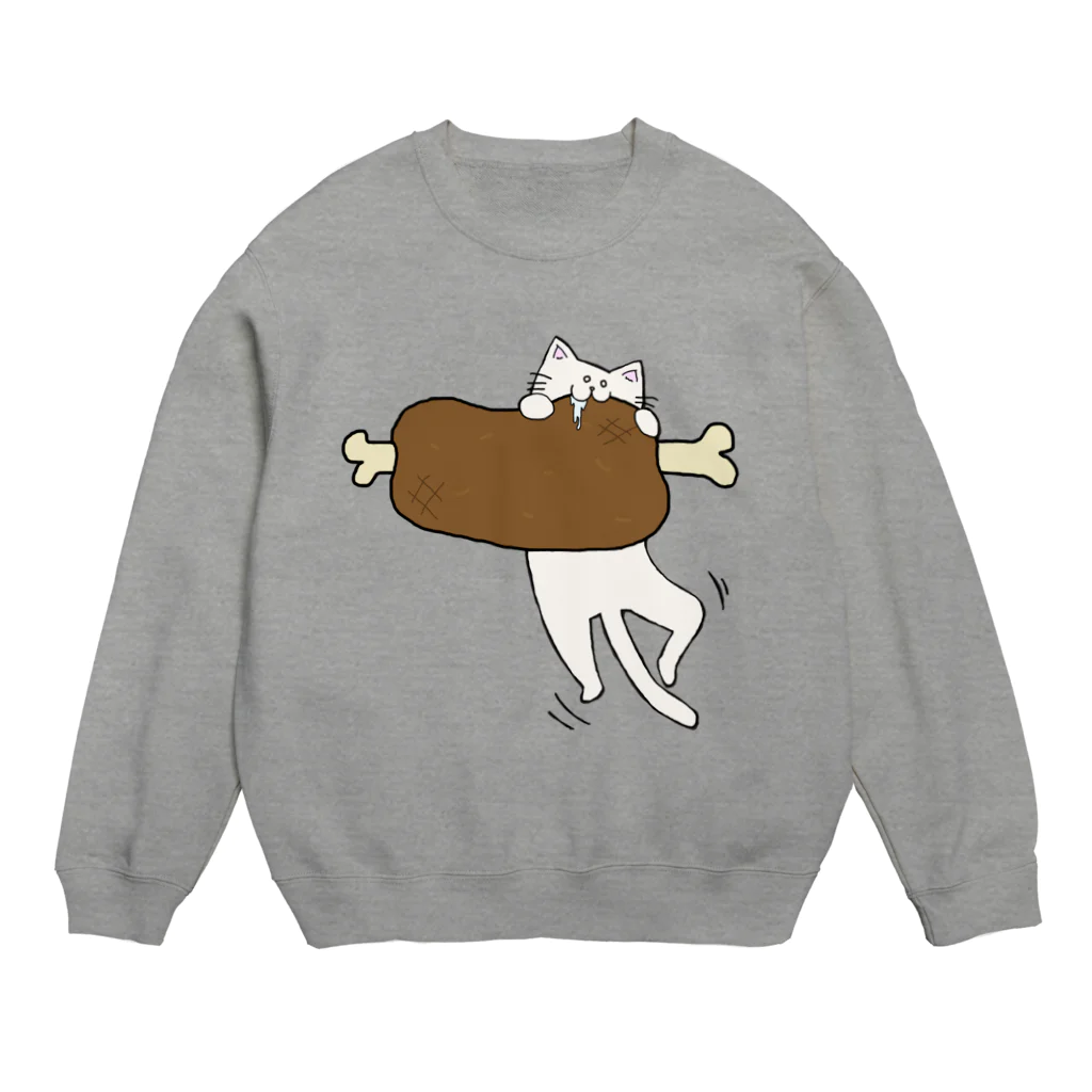 きゃべつばたけのねこは肉食獣 Crew Neck Sweatshirt