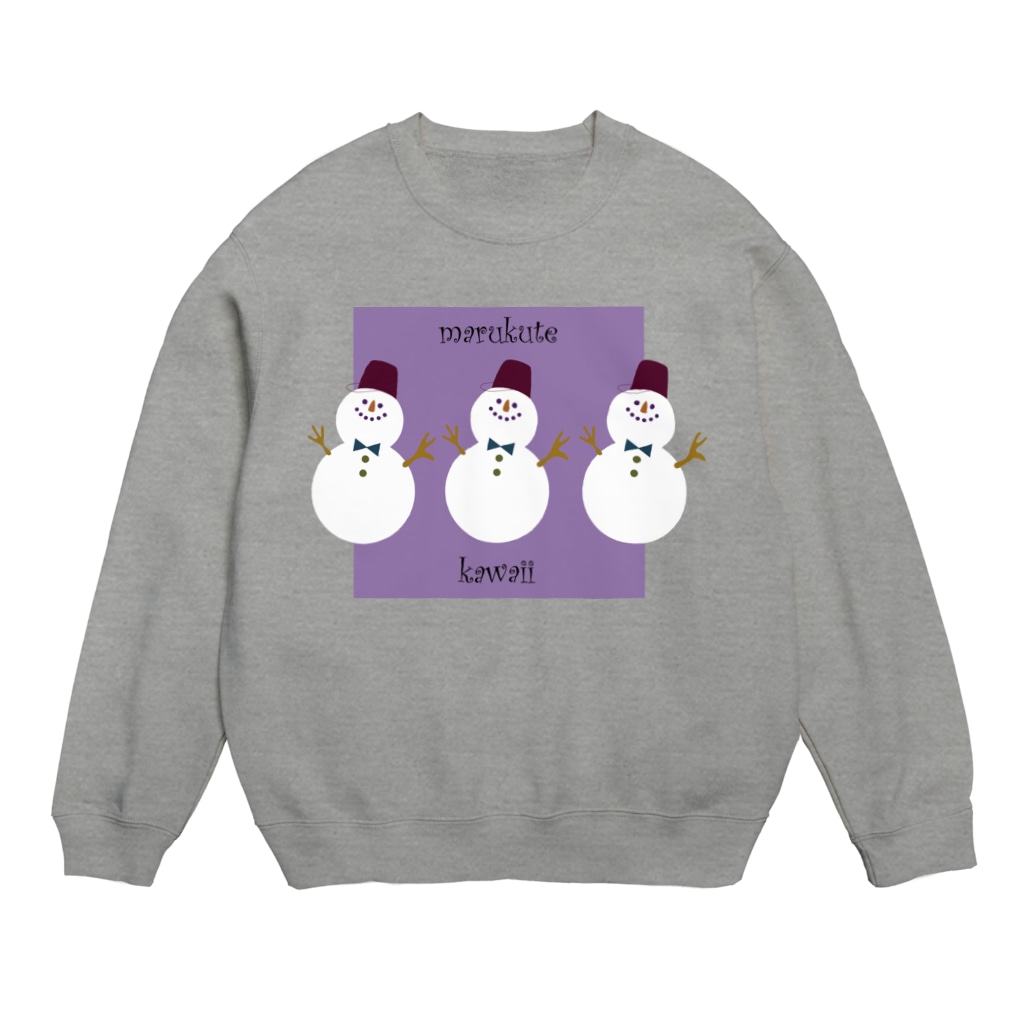 Hinaのまるくて かわいい purple Crew Neck Sweatshirt