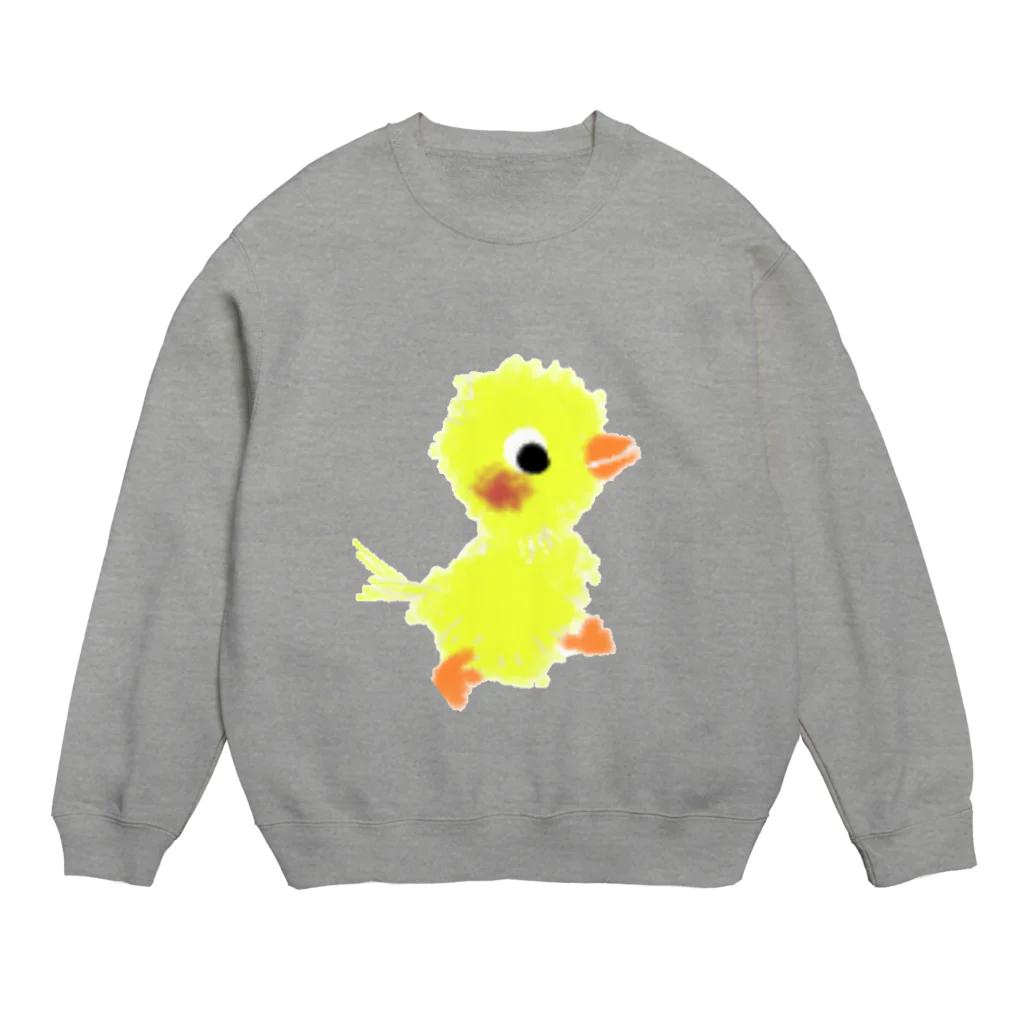 🤍一ノ瀬 彩 🐇⸒⸒ suzuri支店🤍の甘えんぼヒヨコ【ゆめかわアニマル】 Crew Neck Sweatshirt