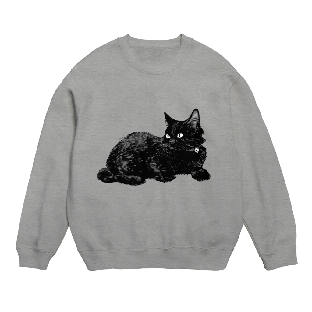 tomidoronの黒ネッコ Crew Neck Sweatshirt