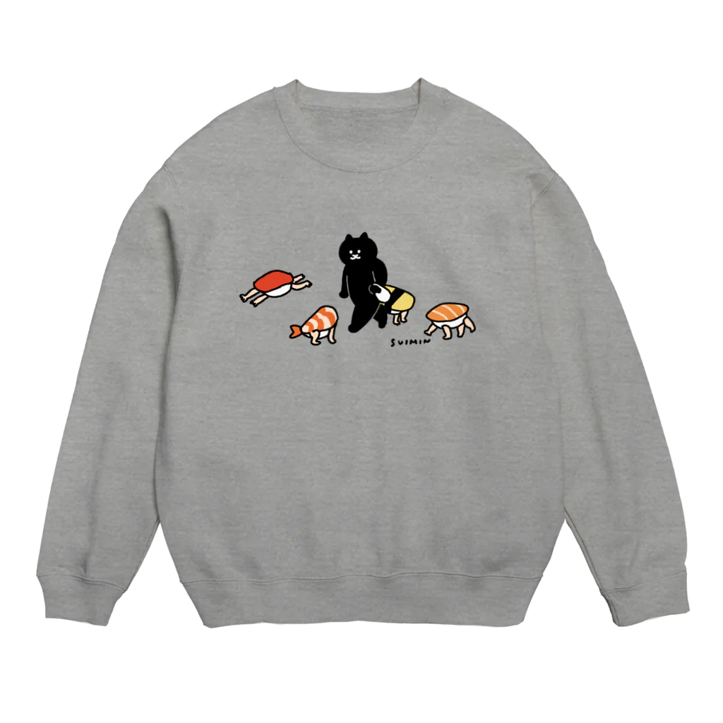 SUIMINグッズのお店の歩きだした寿司 Crew Neck Sweatshirt