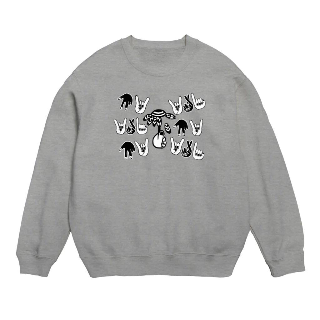 うめぼしととまととごはん。のすき？きらい？お花占い中。しろくろバージョン。 Crew Neck Sweatshirt