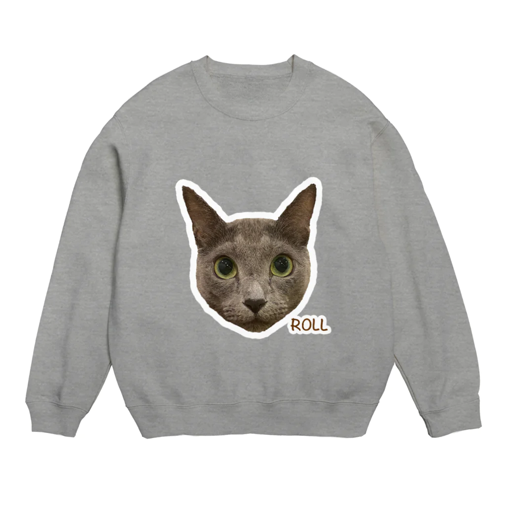 猫カフェ ぶぅたんグッズショップの絵文字ロルくん Crew Neck Sweatshirt