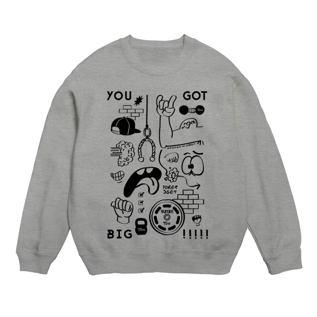 SUPER8のBLA BLA BLA GO WORKOUT TS004 Crew Neck Sweatshirt