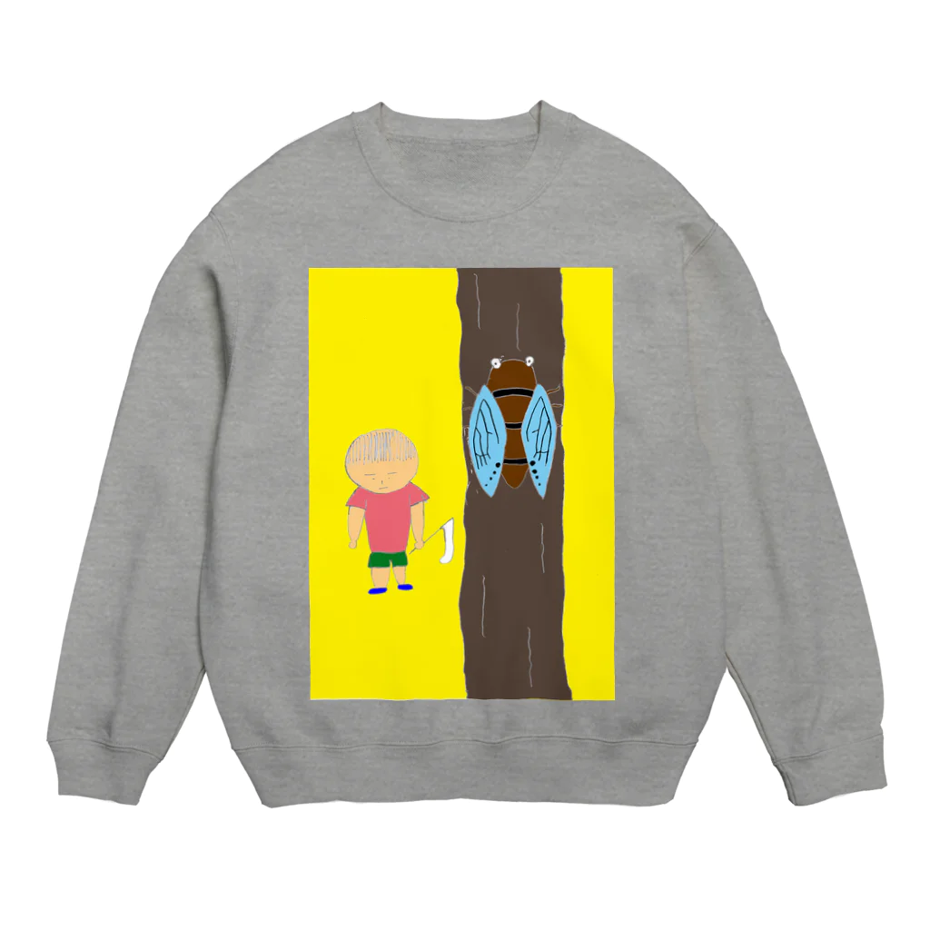 白井　快士のセミ採り２ Crew Neck Sweatshirt