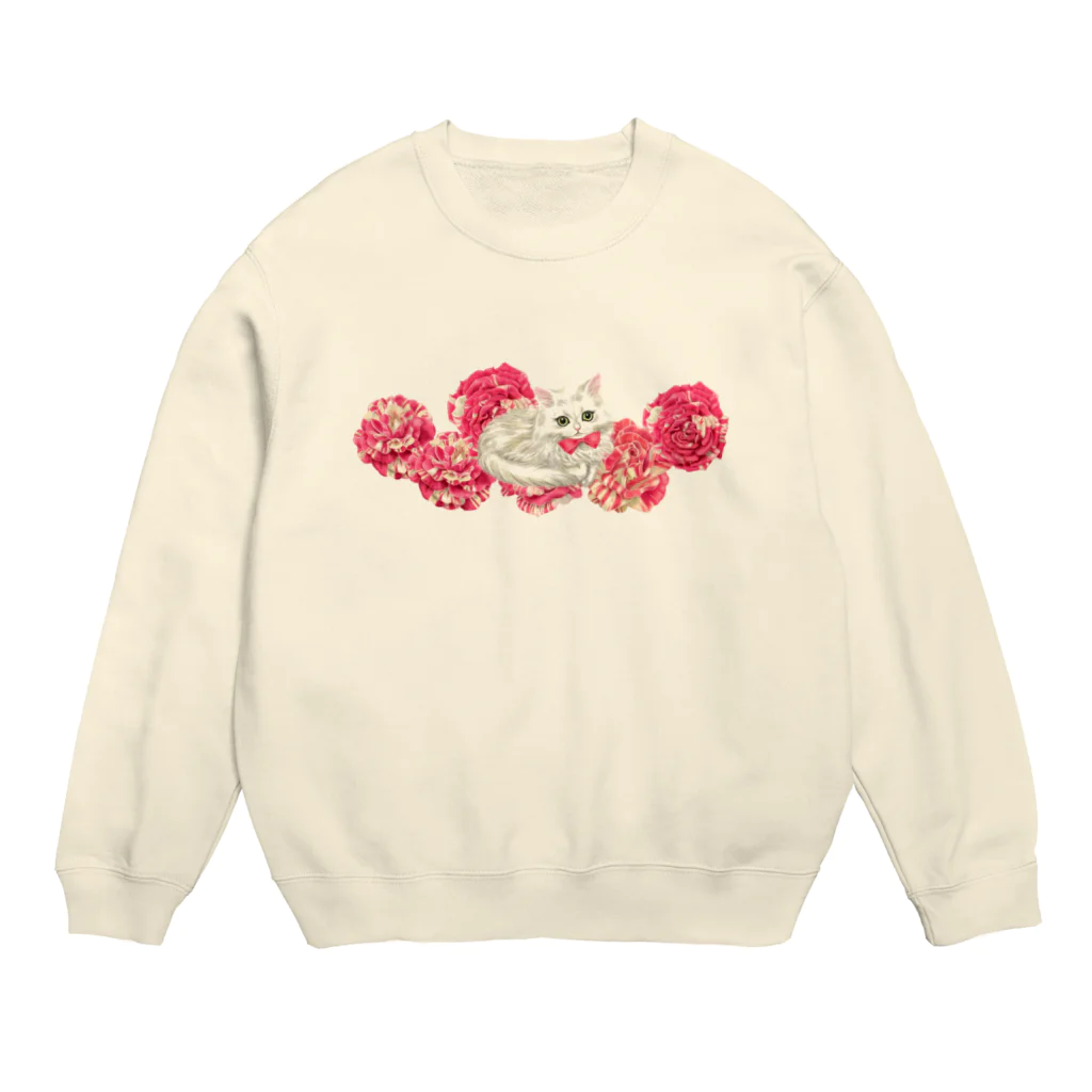 Ａｔｅｌｉｅｒ　Ｈｅｕｒｅｕｘの薔薇とチンチラシルバー Crew Neck Sweatshirt