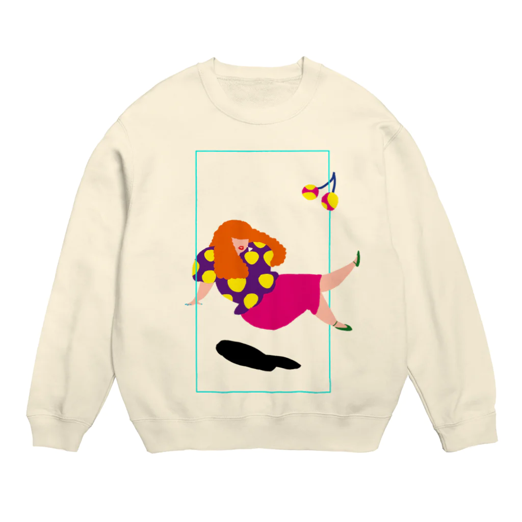 fig-treeの水玉の女04 Crew Neck Sweatshirt