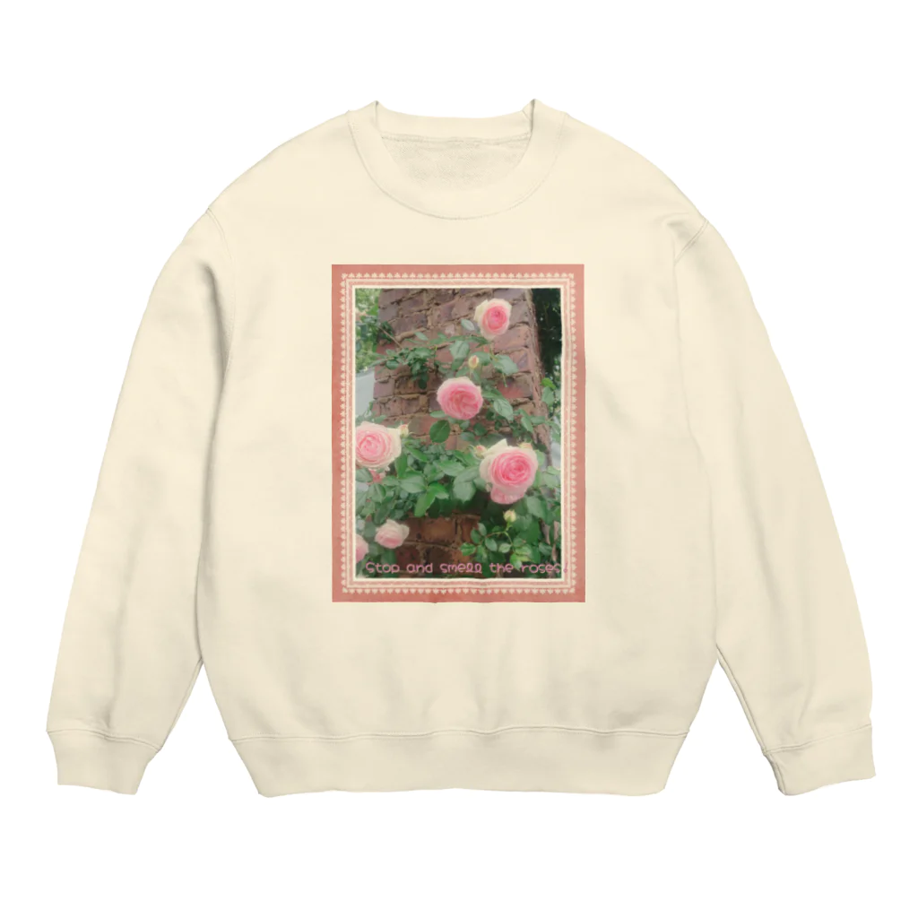 』Always Keep Sunshine in your heart🌻のStop and smell the ROSES🌹立ち止まり今を味わおう🌟 Crew Neck Sweatshirt