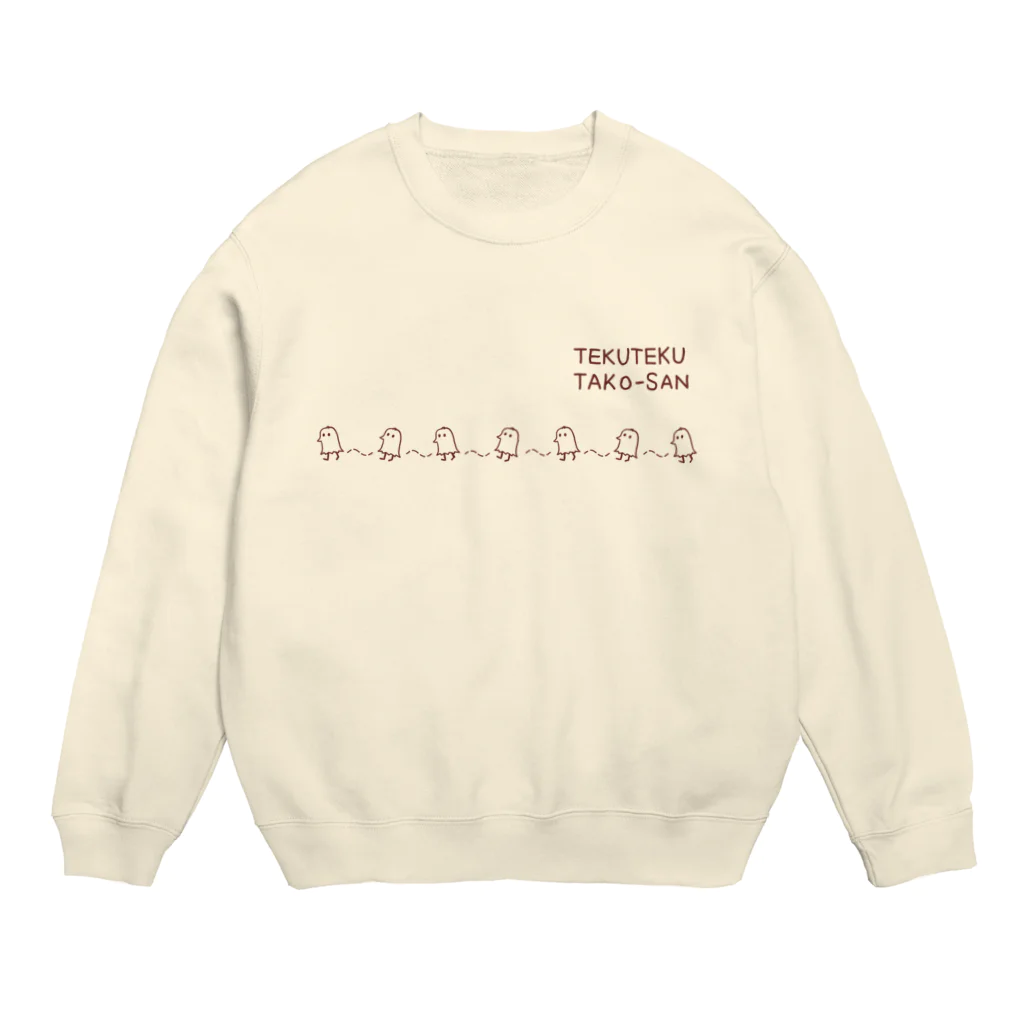 LOBO'S STUDIO公式グッズストアのてくてくタコさん（茶） Crew Neck Sweatshirt