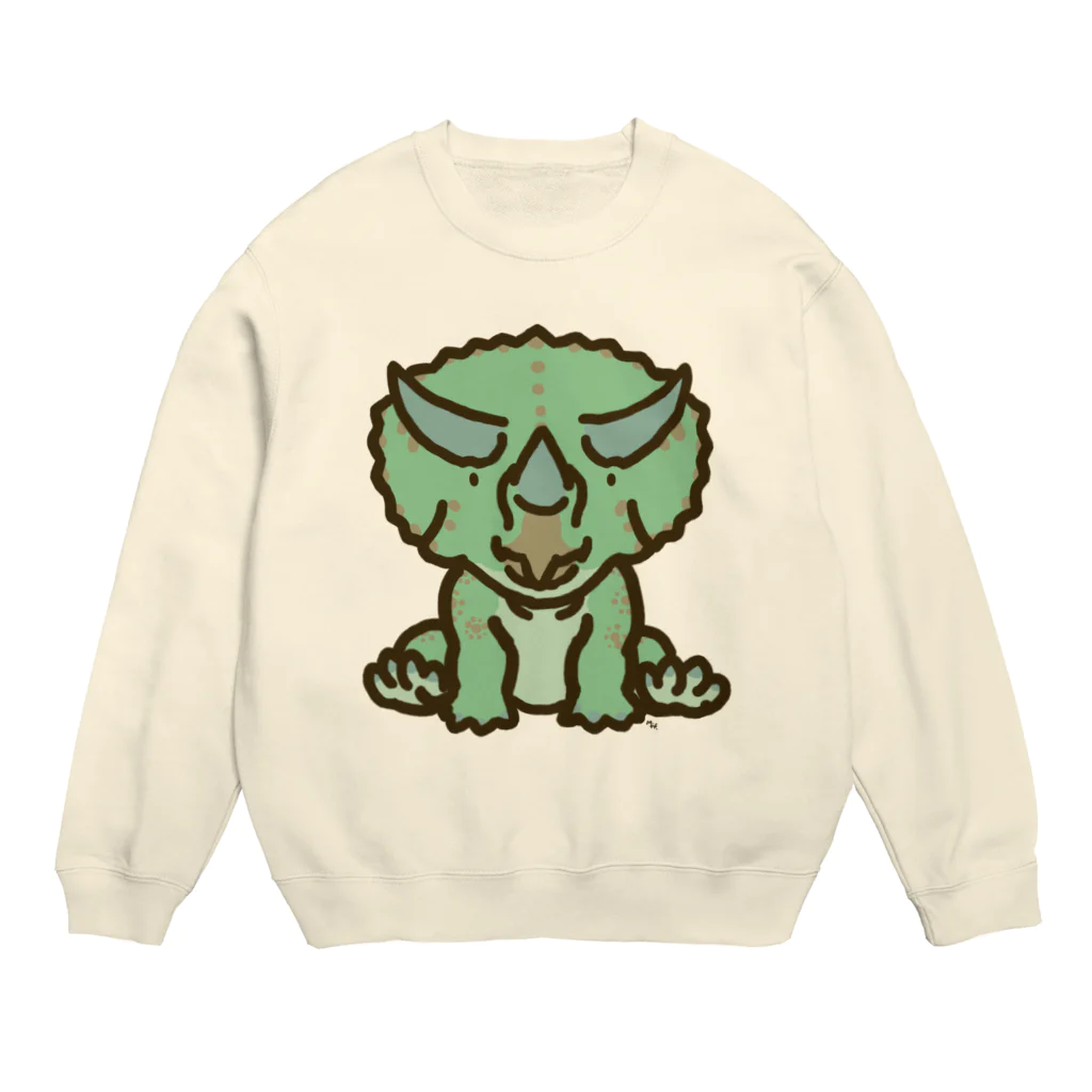 segasworksのトリケラちゃん（お座り正面） Crew Neck Sweatshirt