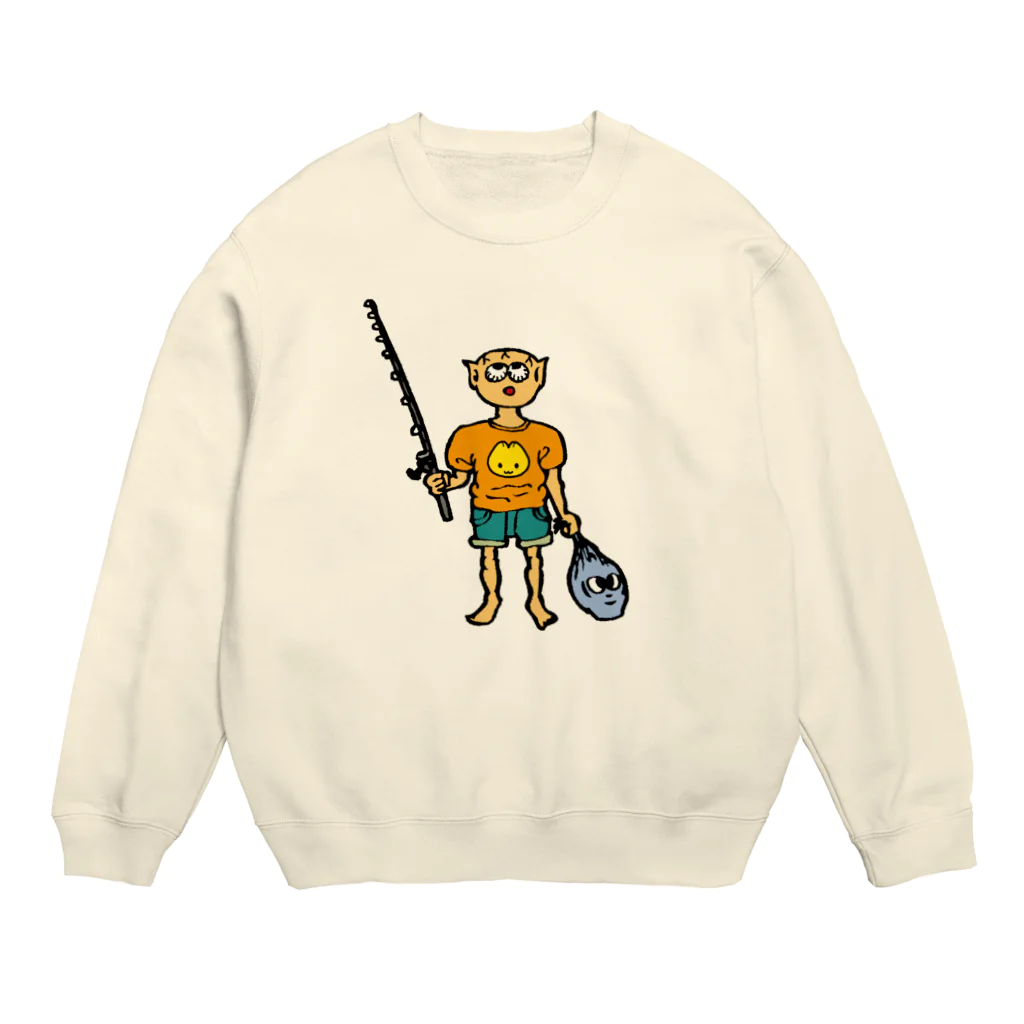 めぐみ図案のアタマ・バッカン君 Crew Neck Sweatshirt