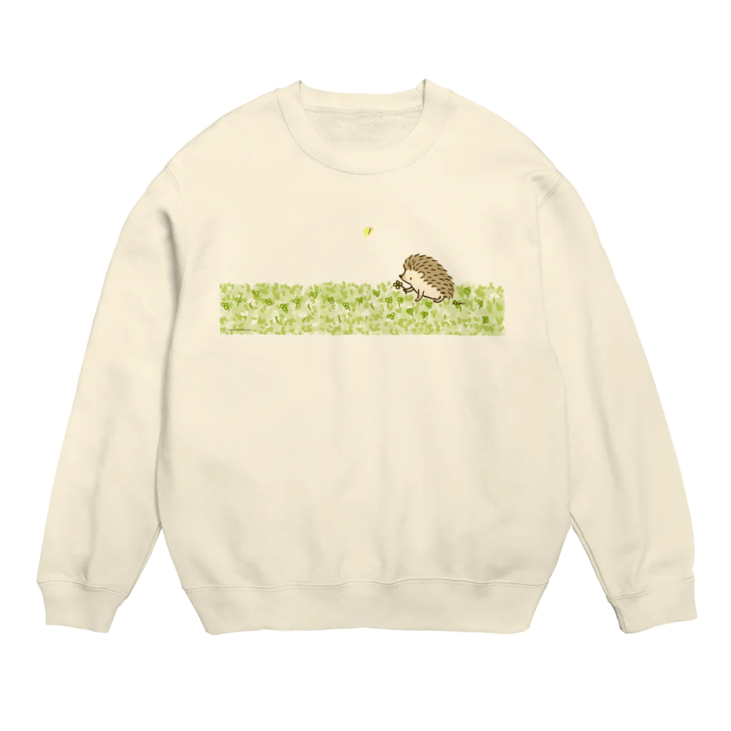 なみはりねずみのシロツメクサとハリネズミ Crew Neck Sweatshirt