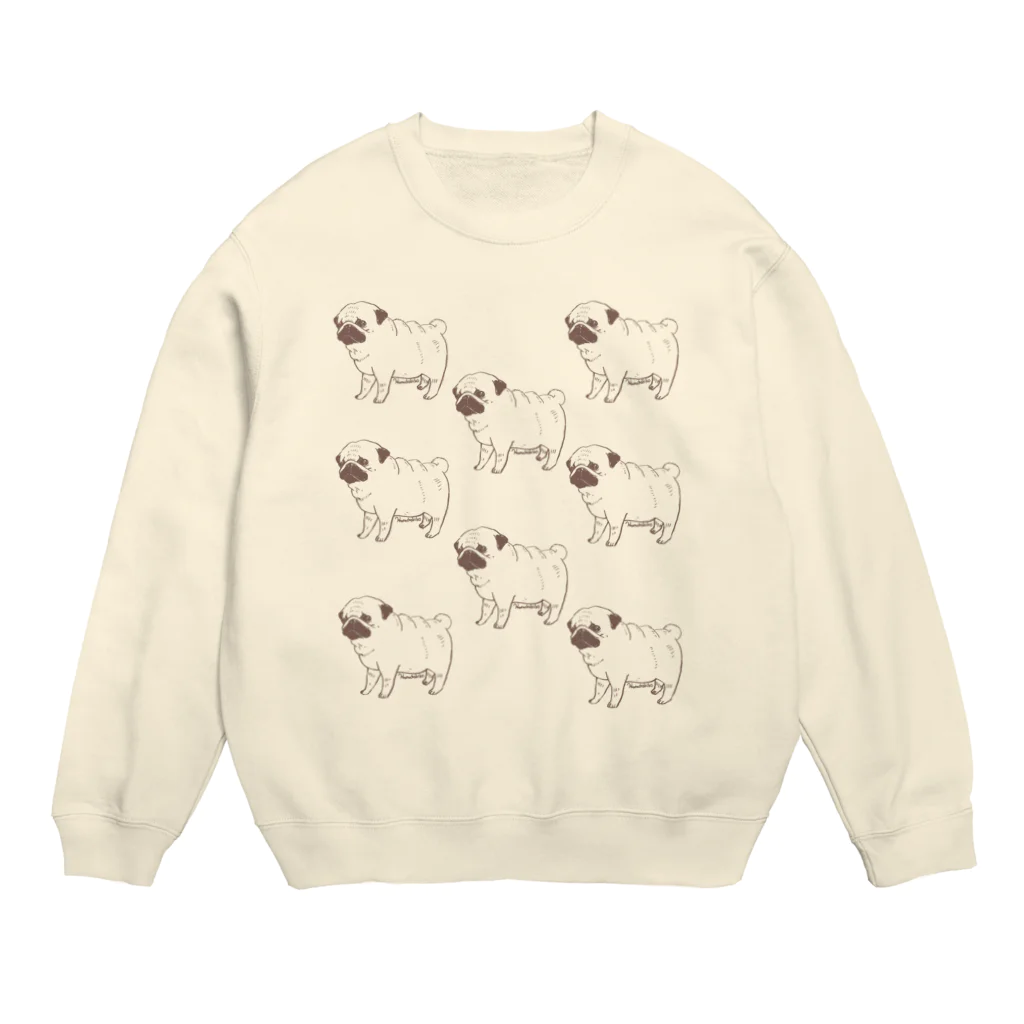 hanachobikoのパグにまみれたい Crew Neck Sweatshirt