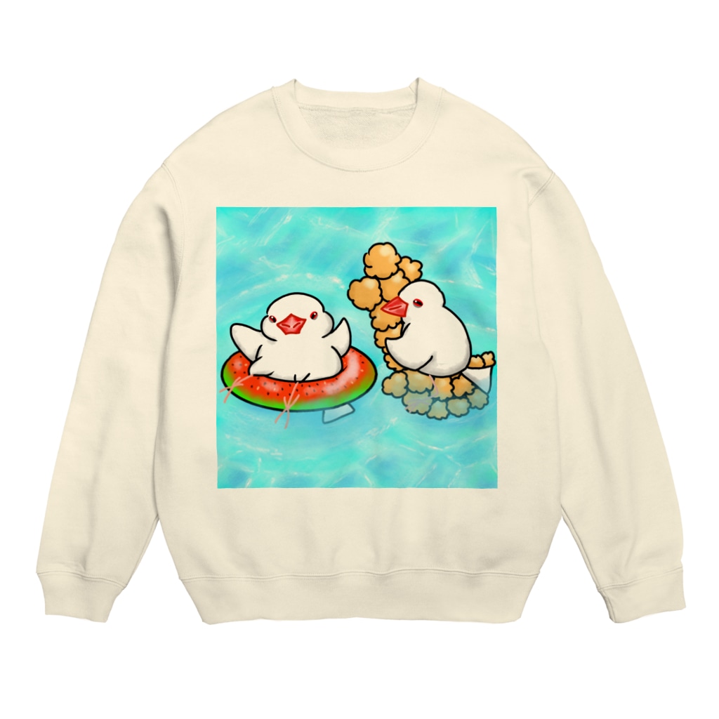 Lily bird（リリーバード）のぷかぷか水遊び文鳥ず Crew Neck Sweatshirt