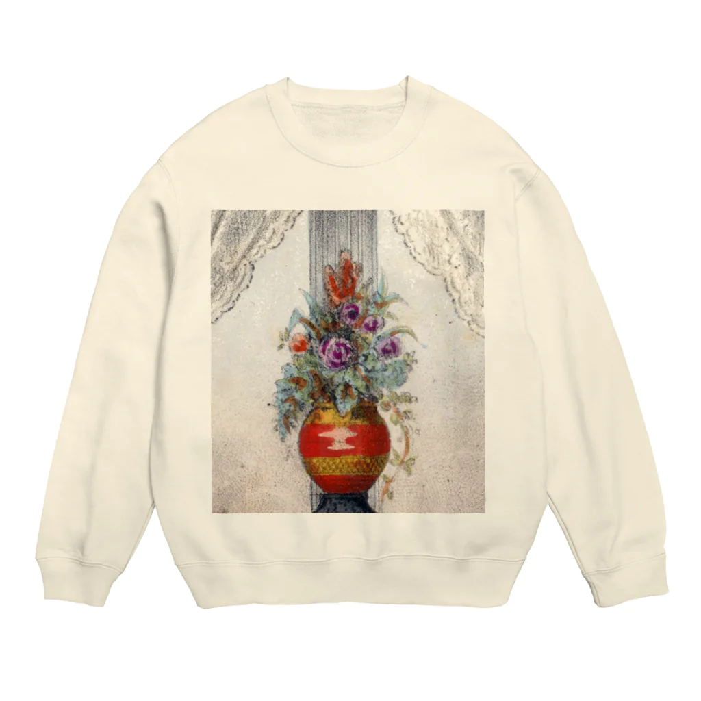 PALA's SHOP　cool、シュール、古風、和風、のflower arrangement　 Crew Neck Sweatshirt