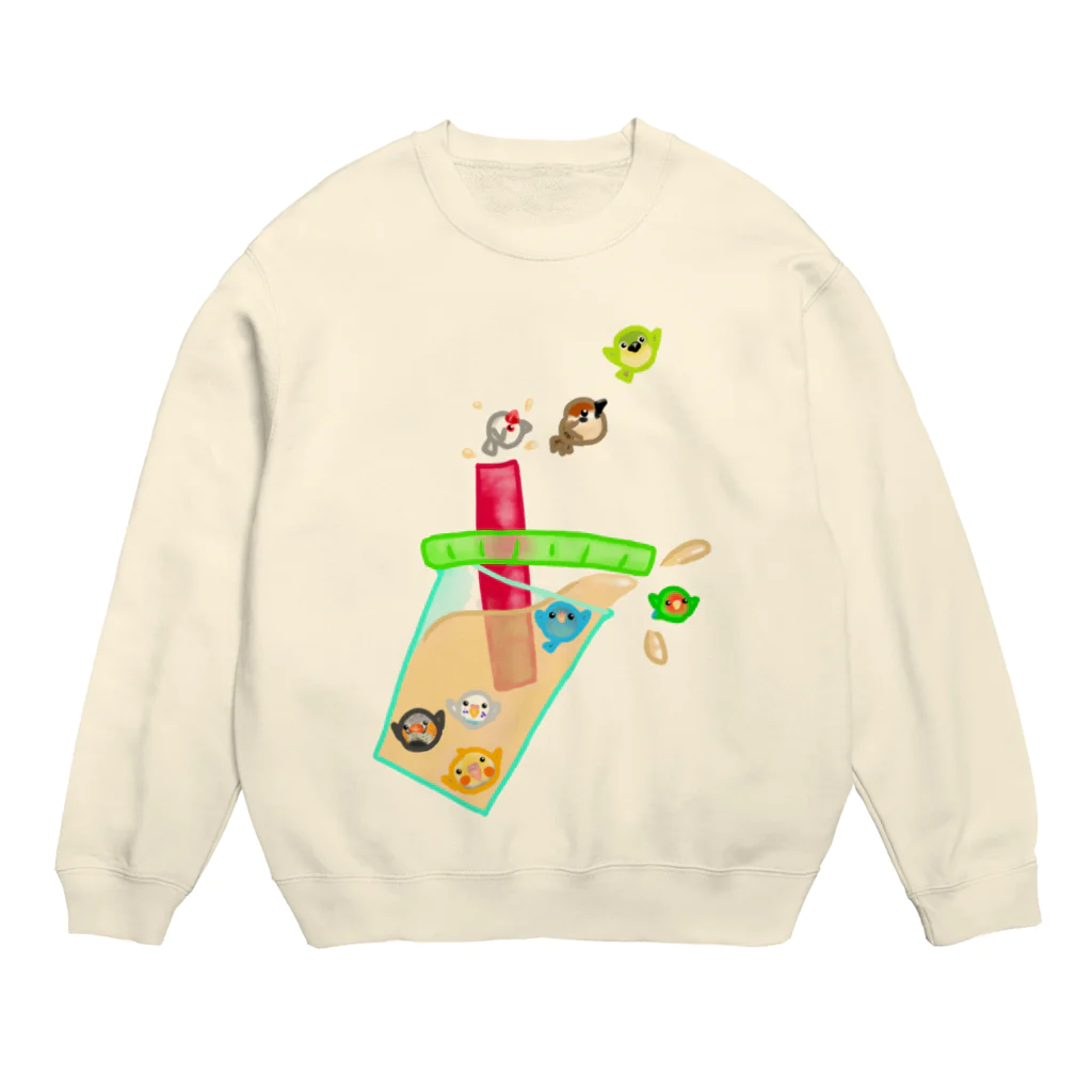 Lily bird（リリーバード）のタピオカ小鳥とミルクティー Crew Neck Sweatshirt