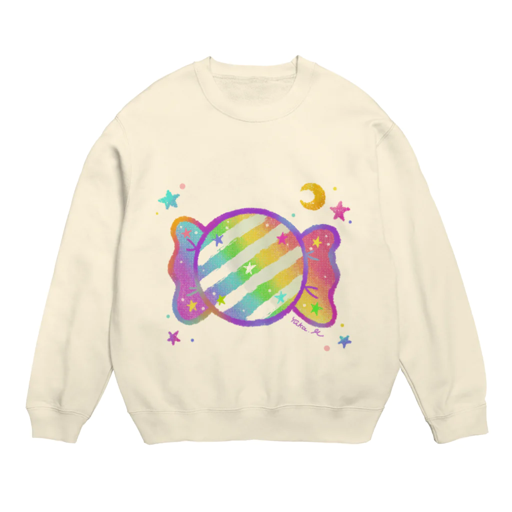 前田悠花｜イラストレーターの★虹色キャンディ★ Crew Neck Sweatshirt