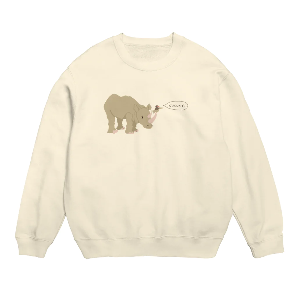 ari designのススメ!(サイとウシツツキ) Crew Neck Sweatshirt