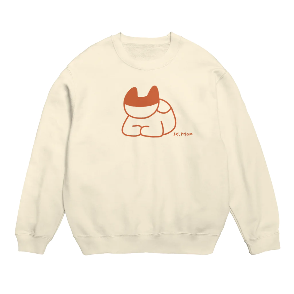 MONKUMIKOの座るこねこ（赤） Crew Neck Sweatshirt