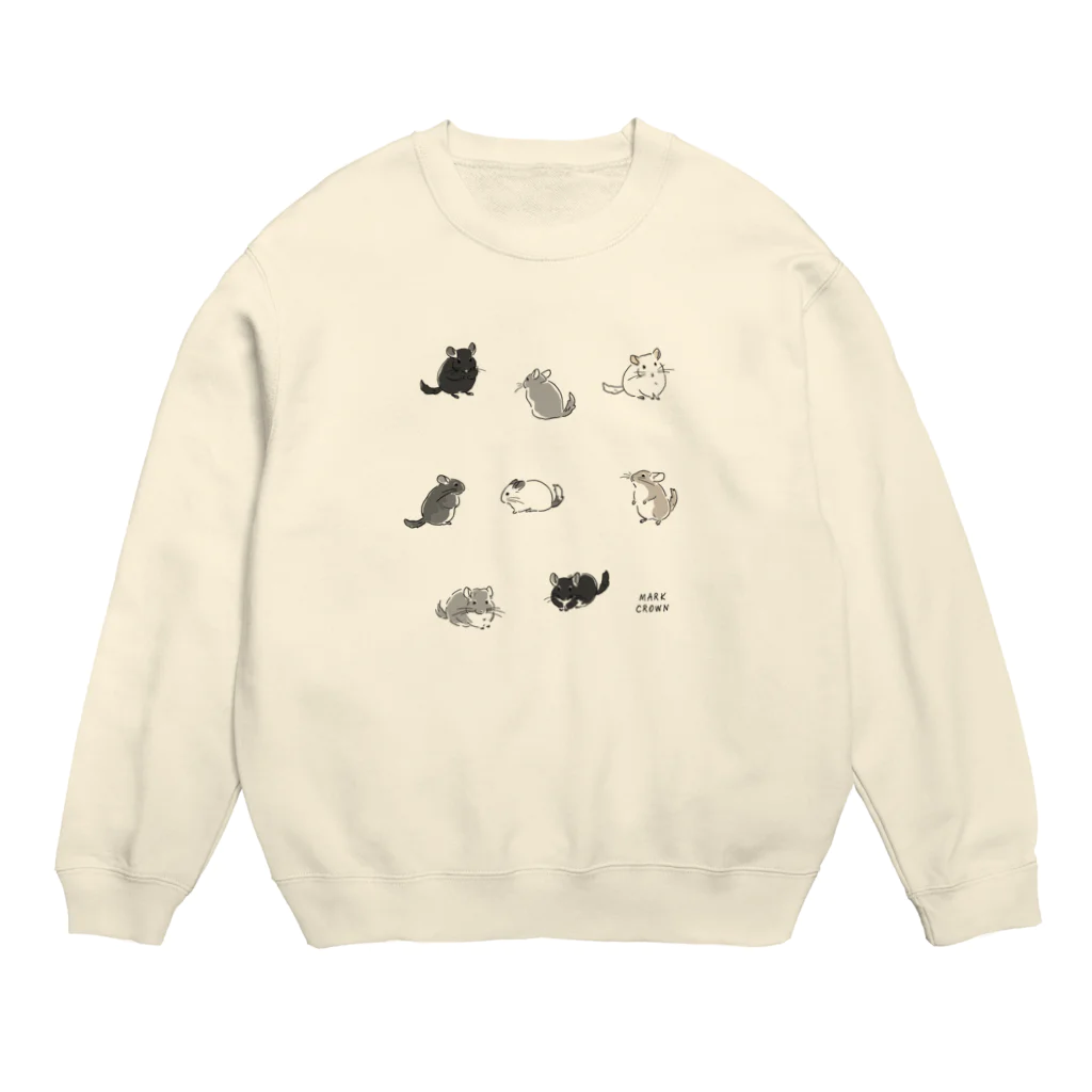 チンチラ雑貨MarkCrownのチンチラ大集合 Crew Neck Sweatshirt