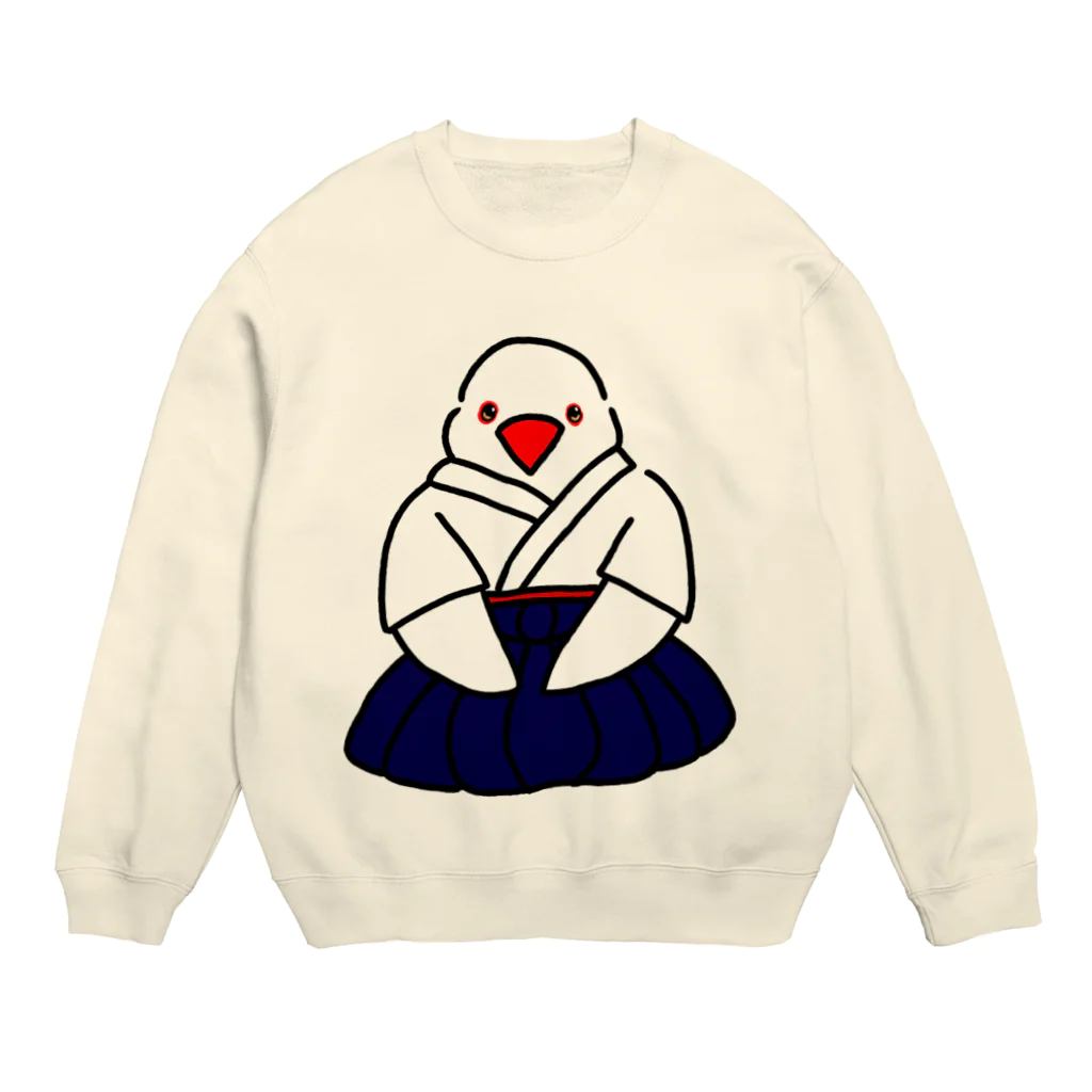 Lily bird（リリーバード）の正座の弓道部んちょ（白文鳥）① Crew Neck Sweatshirt